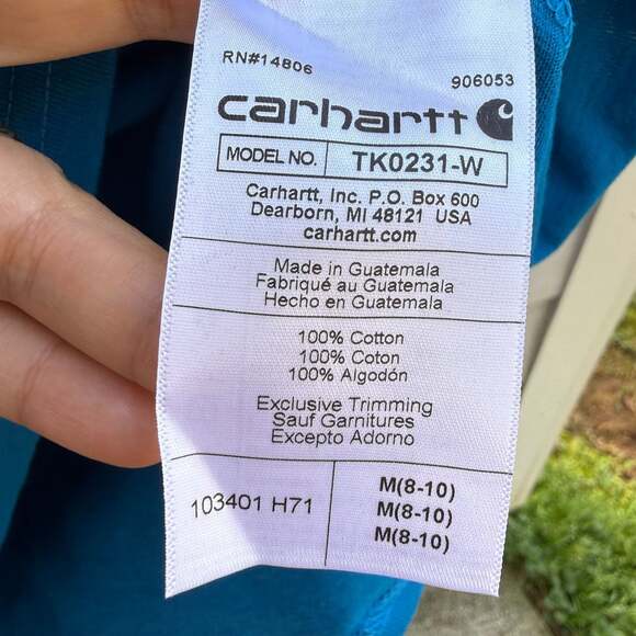 NWT Carhartt Women’s Medium Heavyweight Blue Long Sleeve Logo Workwear Gorpcore - Picture 4 of 4